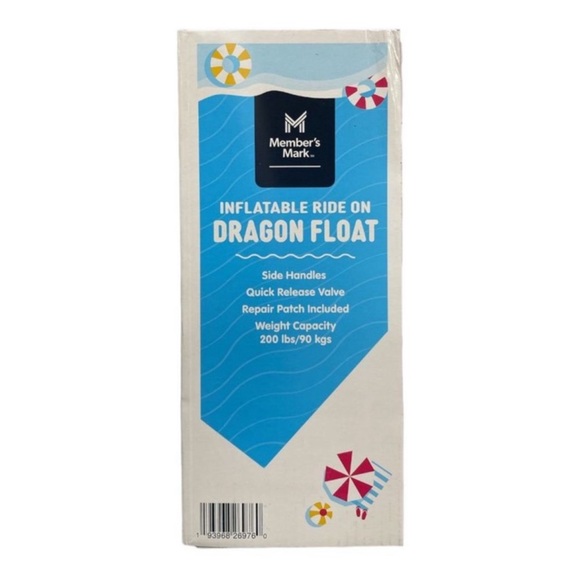 NIB Member's Mark Fun Inflatable Ride On Pool Float with Side Handles - Dragon - Picture 5 of 5